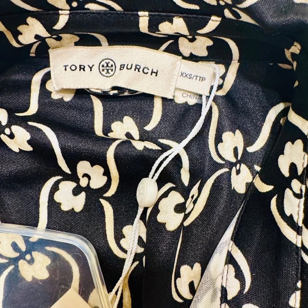 Tory Burch Black and White Long Sleeve Dress - Picture 2 of 6